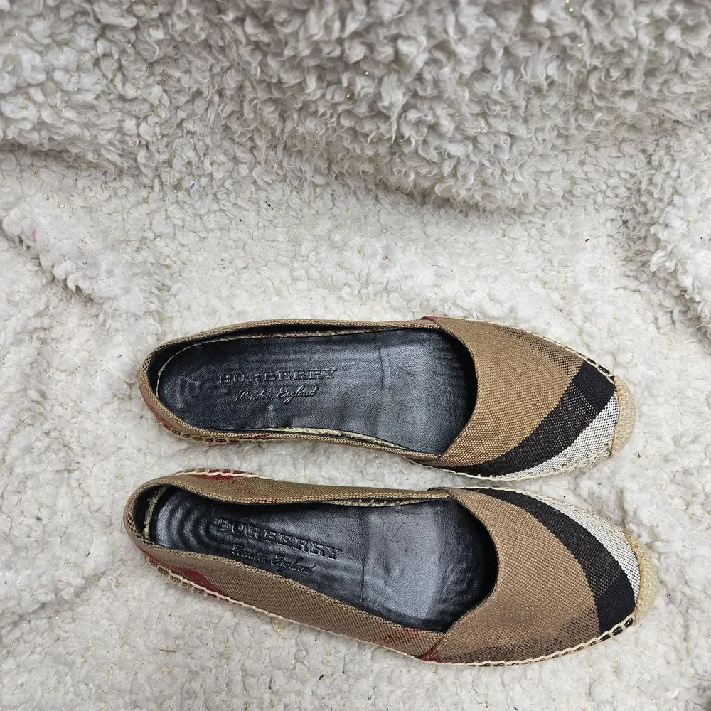 Burberry Hodgeson Check‎ Espadrille Flats size 38.5 - Picture 3 of 10